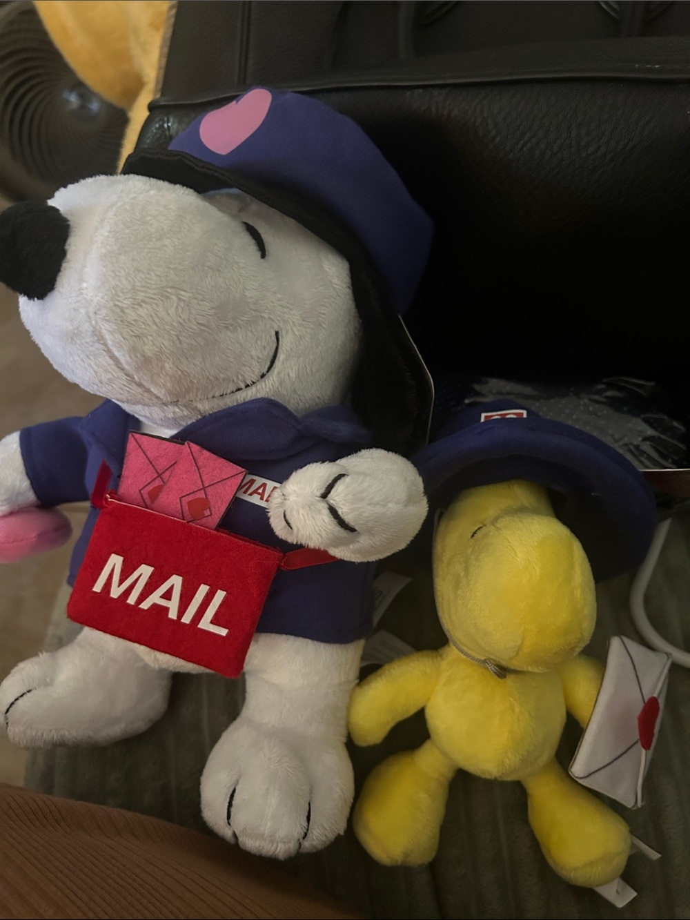 Peanuts Purple & White Snoopy Mail Carrier Plush with Yellow Woodstock